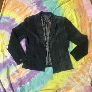 Alfani black 100% suede leather Blazer
